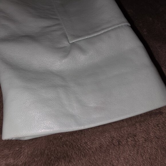 Neiman Marcus Exclusive Women’s Genuine Leather Jacket Large Aqua Mint Turquoise - Picture 7 of 16